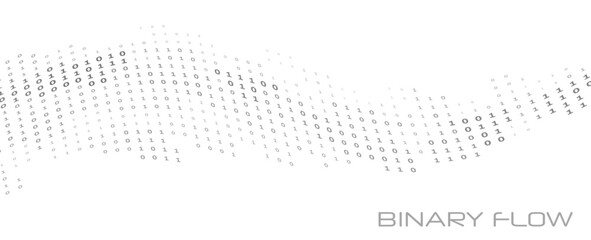 Binary flow. Digital data stream by ones and zeros. Minimal vector graphics