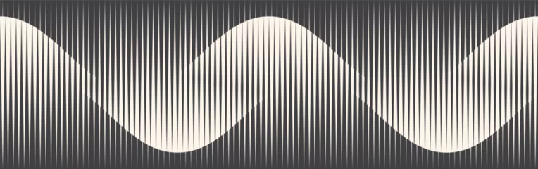 Abstract art geometric background with vertical lines. Optical illusion with waves and transition. © Mykola Mazuryk