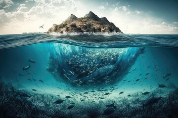 Fototapeta na wymiar The ocean in all its strange beauty. Generative AI