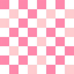 White and pink pastel checkerboard pattern background.	
