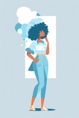 Woman thinking. Created with generative Ai technology