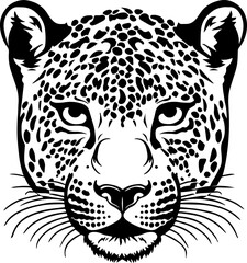 Leopard head Vector Illustration, leopard face, on a isolated background, SVG © Dmytro