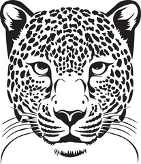 Leopard head Vector Illustration, leopard face, on a isolated background, SVG