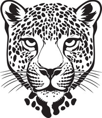 Leopard head Vector Illustration, leopard face, on a isolated background, SVG