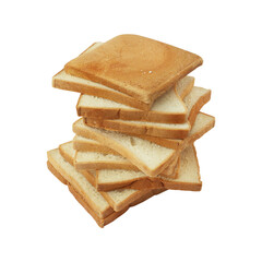 Slices of bread isolated on transparent background	