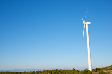 Fototapeta premium Wind turbine generator for clean electricity production