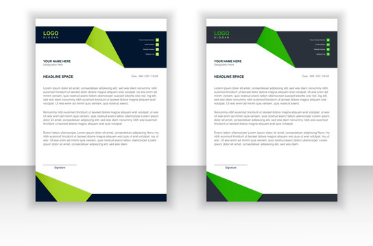 Attractive and professional corporate business letterhead template design with two color variation