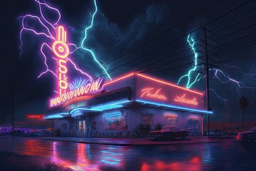An Electric Night at the Neon Casino Generative AI
