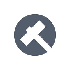 Hammer tool icon isolated on transparent background
