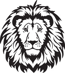 Obraz premium Lion head, lion face vector Illustration, on a isolated background, SVG