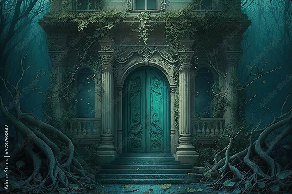 Poster timeless abode of mysteries and whispers generative ai