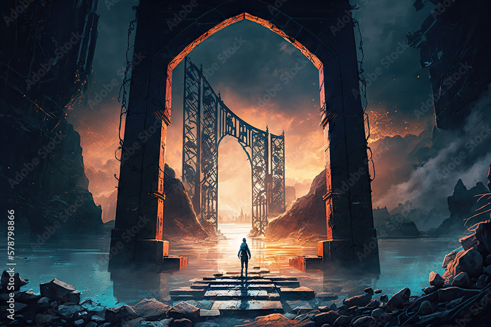 Aufkleber trapped between worlds: an odyssey through hell gate generative ai