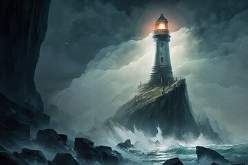 The Spectral Light of the Cliffs: An Uneasy Lighthouse Sentinel Generative AI