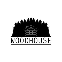Wood house icon isolated on transparent background