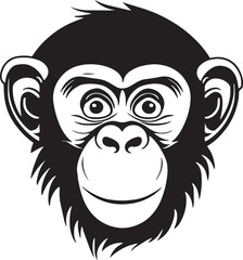  Monkey head, monkey face vector Illustration, on a isolated background, SVG