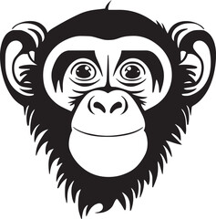  Monkey head, monkey face vector Illustration, on a isolated background, SVG