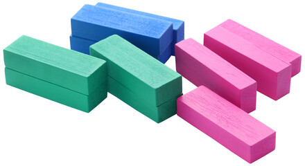 Fototapeta premium Jenga game of colorful wooden blocks