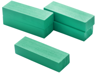 Jenga game of colorful wooden blocks