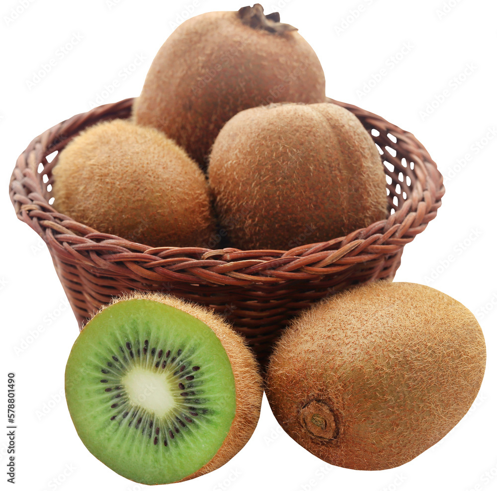 Poster kiwi fruits in a basket