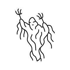 Fototapeta na wymiar ghoul ghost line icon vector illustration