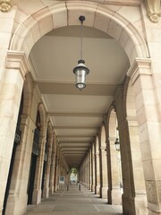 Fototapeta premium Arcades in Passeig Colom, architecture of Barcelona