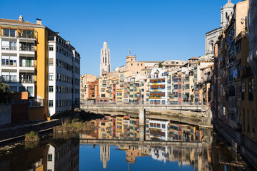 Girona cityscape with river view, Spain