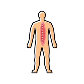 spine pain body ache color icon vector illustration