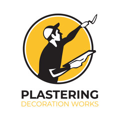 Vector set of plastering finishing company logos