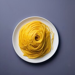 pasta on a plate, gray background