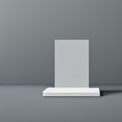 3D concrete, beauty product, gray display, cosmetic promotion. Pedestal podium on white background. Natural rock, grey stone. Minimal, industrial scene. Abstract 3d render with copy space