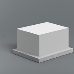 3D concrete, beauty product, gray display, cosmetic promotion. Pedestal podium on white background. Natural rock, grey stone. Minimal, industrial scene. Abstract 3d render with copy space