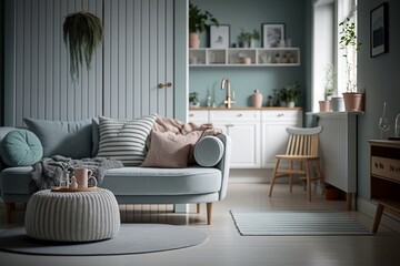 Cozy Danish Living Room with a Minimalist Scandinavian Interior Design
