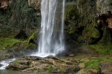 Fototapeta na wymiar Salto de la novia de Navajas, waterfall in Valencia, Spain