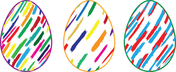 Easter Egg Design. Vector oval shape. Ornament Easter eggs set.