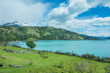 Fototapeta na wymiar Landscape of Argentine Patagonia from Puesto de Las Vacas - El Calafate, Argentina