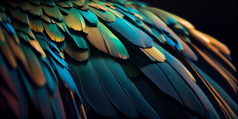 Obraz premium red and yellow feathers,Generative AI