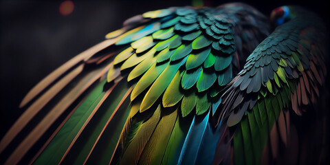 Obraz premium red and yellow feathers,Generative AI
