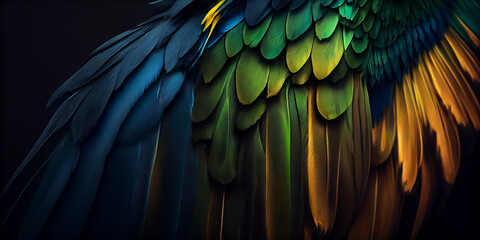 Obraz premium red and yellow feathers,Generative AI
