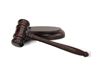 Judge's gavel isolated on white background