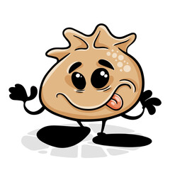 Dim Sum. Funnny cartoon character. Vector isolated background