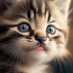 Cute kitten, Generative AI