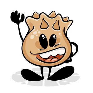 Dim Sum. Funnny cartoon character. Vector isolated background