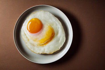 fried egg on a plate, generative AI