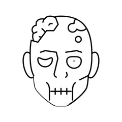 zombie dead line icon vector illustration