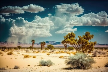 Fototapeta na wymiar Evaporated desert landscape. Generative AI