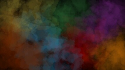 Abstract colorful smoke effect in the background, multi-color intertwined smoke effect