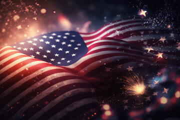 USA Independence day background. Illustration AI Generative