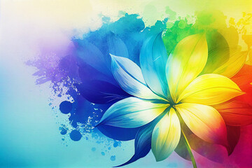 Rainbow flower wallpapers that are high definition created with Generative AI technology 