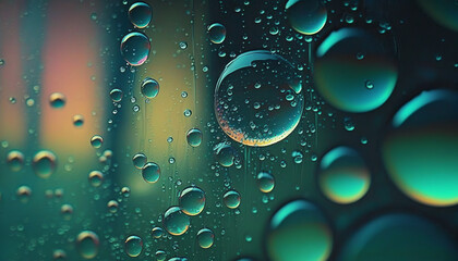 water, drop, background, wallpaper, blue, abstract, rain, liquid, wet, bubble, macro, drops, texture, droplet, clean, surface, clear, transparent, splash, dew, glass, aqua, nature, generative ai