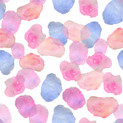 Watercolor simple abstract blobs pattern, watercolor spots, transparent, colorful, tiny colours background, Tiffany colours, mild pallet